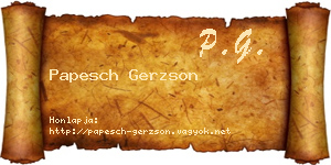 Papesch Gerzson névjegykártya
